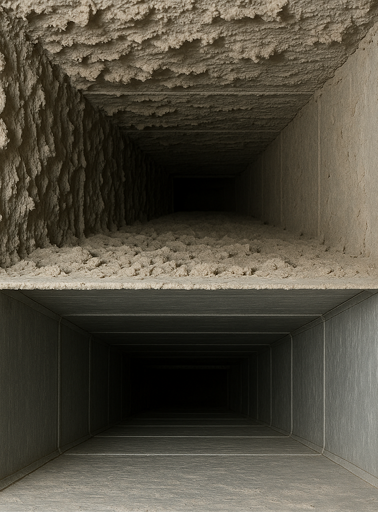 Professional technician cleaning home air vent using advanced vacuum equipment in Texas