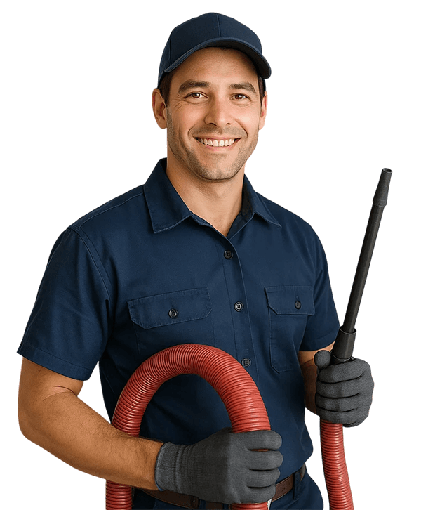 Houston Air Ducts Cleaning TX  technician holding HVAC tools and smiling